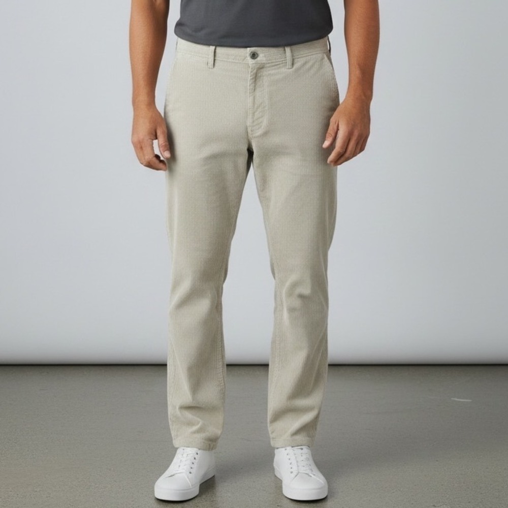 Nautica Clipper Khaki Corduroy Pants Mens 40x32 Relaxed Fit Tan Vintage Office